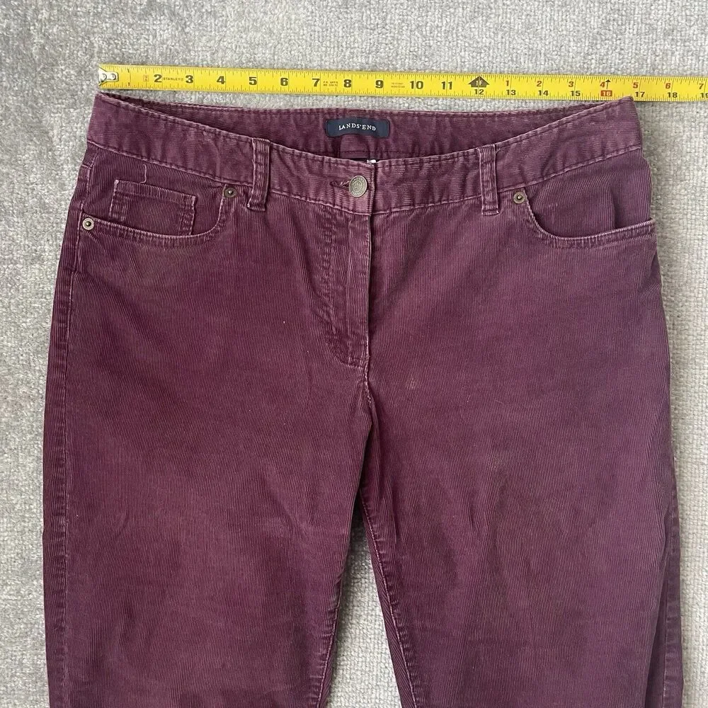 Lands End Pants Womens 10 Purple Corduroy Stretch Straight Leg Casual Fit 1 - Picture 6 of 11